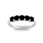Load image into Gallery viewer, 1-carat-5-stone-anniversary-black-diamond-wedding-ring-band-in-white-gold-FDENS141ROBGBLACKANGLE5-1.00CT-NL-WG