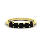 Load image into Gallery viewer, 1-carat-5-stone-anniversary-black-diamond-wedding-ring-band-in-yellow-gold-FDENS141ROBGBLACK-1.00CT-NL-YG