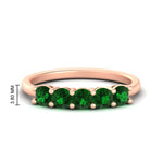 Load image into Gallery viewer, 1-carat-5-stone-anniversary-emerald-wedding-ring-band-in-rose-gold-FDENS141ROBGEMGR-1.00CT-NL-RG-HW