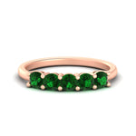 Load image into Gallery viewer, 1-carat-5-stone-anniversary-emerald-wedding-ring-band-in-rose-gold-FDENS141ROBGEMGR-1.00CT-NL-RG