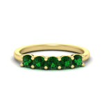 Load image into Gallery viewer, 1-carat-5-stone-anniversary-emerald-wedding-ring-band-in-yellow-gold-FDENS141ROBGEMGR-1.00CT-NL-YG