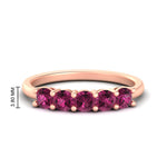 Load image into Gallery viewer, 1-carat-5-stone-anniversary-pink-sapphire-wedding-ring-band-in-rose-gold-FDENS141ROBGSADRPI-1.00CT-NL-RG-HW