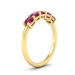 Load image into Gallery viewer, 1-carat-5-stone-anniversary-pink-sapphire-wedding-ring-band-in-yellow-gold-FDENS141ROBGSADRPIANGLE2-1.00CT-NL-YG