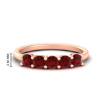 Load image into Gallery viewer, 1-carat-5-stone-anniversary-ruby-wedding-ring-band-in-rose-gold-FDENS141ROBGRUDR-1.00CT-NL-RG-HW