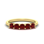 Load image into Gallery viewer, 1-carat-5-stone-anniversary-ruby-wedding-ring-band-in-yellow-gold-FDENS141ROBGRUDR-1.00CT-NL-YG