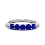 Load image into Gallery viewer, 1-carat-5-stone-anniversary-sapphire-wedding-ring-band-in-white-gold-FDENS141ROBGSABL-1.00CT-NL-WG