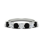 Load image into Gallery viewer, 1-carat-7-round-black-diamond-anniversary-band-ring-in-white-gold-FD8008B7GBLACK-1.00CT-NL-WG