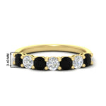 Load image into Gallery viewer, 1-carat-7-round-black-diamond-anniversary-band-ring-in-yellow-gold-FD8008B7GBLACK-1.00CT-NL-YG-HW