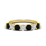 Load image into Gallery viewer, 1-carat-7-round-black-diamond-anniversary-band-ring-in-yellow-gold-FD8008B7GBLACK-1.00CT-NL-YG