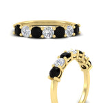 Load image into Gallery viewer, 1-carat-7-round-black-diamond-anniversary-band-ring-in-yellow-gold-FD8008B7GBLACKANGLE3-1.00CT-NL-YG