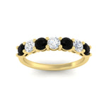 Load image into Gallery viewer, 1-carat-7-round-black-diamond-anniversary-band-ring-in-yellow-gold-FD8008B7GBLACKANGLE5-1.00CT-NL-YG