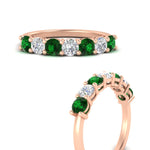 Load image into Gallery viewer, 1-carat-7-round-emerald-anniversary-band-ring-in-rose-gold-FD8008B7GEMGRANGLE3-1.00CT-NL-RG