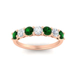Load image into Gallery viewer, 1-carat-7-round-emerald-anniversary-band-ring-in-rose-gold-FD8008B7GEMGRANGLE5-1.00CT-NL-RG