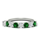 Load image into Gallery viewer, 1-carat-7-round-emerald-anniversary-band-ring-in-white-gold-FD8008B7GEMGR-1.00CT-NL-WG-HW