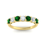 Load image into Gallery viewer, 1-carat-7-round-emerald-anniversary-band-ring-in-yellow-gold-FD8008B7GEMGRANGLE5-1.00CT-NL-YG
