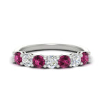 Load image into Gallery viewer, 1-carat-7-round-pink-sapphire-anniversary-band-ring-in-white-gold-FD8008B7GSADRPI-1.00CT-NL-WG