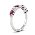 Load image into Gallery viewer, 1-carat-7-round-pink-sapphire-anniversary-band-ring-in-white-gold-FD8008B7GSADRPIANGLE2-1.00CT-NL-WG