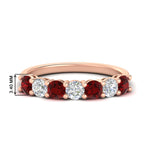 Load image into Gallery viewer, 1-carat-7-round-ruby-anniversary-band-ring-in-rose-gold-FD8008B7GRUDR-1.00CT-NL-RG-HW