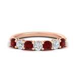 Load image into Gallery viewer, 1-carat-7-round-ruby-anniversary-band-ring-in-rose-gold-FD8008B7GRUDR-1.00CT-NL-RG