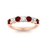 Load image into Gallery viewer, 1-carat-7-round-ruby-anniversary-band-ring-in-rose-gold-FD8008B7GRUDRANGLE5-1.00CT-NL-RG
