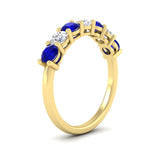 Load image into Gallery viewer, 1-carat-7-round-sapphire-anniversary-band-ring-in-yellow-gold-FD8008B7GSABLANGLE2-1.00CT-NL-YG