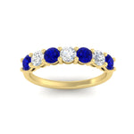 Load image into Gallery viewer, 1-carat-7-round-sapphire-anniversary-band-ring-in-yellow-gold-FD8008B7GSABLANGLE5-1.00CT-NL-YG