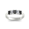 Load image into Gallery viewer, 1-carat-Five-stone-emerald-cut-black-diamond-anniversary-band-in-white-gold-fdwb8008emblackangle5-1.00ct-nl-wg