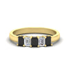 Load image into Gallery viewer, 1-carat-Five-stone-emerald-cut-black-diamond-anniversary-band-in-yellow-gold-fdwb8008emblacksleep-1.00ct-nl-yg