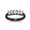 Load image into Gallery viewer, 1-carat-Five-stone-emerald-cut-diamond-anniversary-band-in-black-gold-fdwb8008emangle5-1.00ct-nl-bg