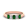 Load image into Gallery viewer, 1-carat-Five-stone-emerald-cut-emerald-anniversary-band-in-rose-gold-fdwb8008emgemgrsleep-1.00ct-nl-rg