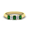 Load image into Gallery viewer, 1-carat-Five-stone-emerald-cut-emerald-anniversary-band-in-yellow-gold-fdwb8008emgemgrsleep-1.00ct-nl-yg
