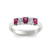 Load image into Gallery viewer, 1-carat-Five-stone-emerald-cut-pink-sapphire-anniversary-band-in-white-gold-fdwb8008emgsadrpiangle5-1.00ct-nl-wg