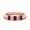 Load image into Gallery viewer, 1-carat-Five-stone-emerald-cut-ruby-anniversary-band-in-rose-gold-fdwb8008emgrudrsleep-1.00ct-nl-rg