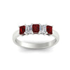 Load image into Gallery viewer, 1-carat-Five-stone-emerald-cut-ruby-anniversary-band-in-white-gold-fdwb8008emgrudrangle5-1.00ct-nl-wg