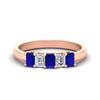 Load image into Gallery viewer, 1-carat-Five-stone-emerald-cut-sapphire-anniversary-band-in-rose-gold-fdwb8008emgsablsleep-1.00ct-nl-rg