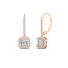 Load image into Gallery viewer, 1-carat-asscher-cut-halo-diamond-lever-back-earrings-in-rose-gold-FDEAR11235ASANGLE1-1.00-CT-NL-RG