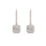 Load image into Gallery viewer, 1-carat-asscher-cut-halo-diamond-lever-back-earrings-in-rose-gold-FDEAR11235ASANGLE2-1.00-CT-NL-RG