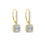 Load image into Gallery viewer, 1-carat-asscher-cut-halo-diamond-lever-back-earrings-in-yellow-gold-FDEAR11235ASANGLE3-1.00-CT-NL-YG