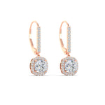 Load image into Gallery viewer, 1-carat-cushion-cut-halo-lever-back-earrings-in-rose-gold-FDEAR-11235CU-1.00CT-NL-RG