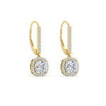 Load image into Gallery viewer, 1-carat-cushion-cut-halo-lever-back-earrings-in-yellow-gold-FDEAR-11235CU-1.00CT-NL-YG