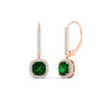 Load image into Gallery viewer, 1-carat-cushion-emerald-halo-lever-back-earrings-in-rose-gold-FDEAR11235CUGEMGR-1.00CT-NL-RG