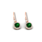 Load image into Gallery viewer, 1-carat-cushion-emerald-halo-lever-back-earrings-in-rose-gold-FDEAR11235CUGEMGR-1.00CT-NL-RG