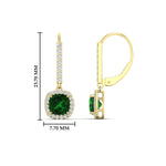 Load image into Gallery viewer, 1-carat-cushion-emerald-halo-lever-back-earrings-in-yellow-gold-FDEAR11235CUGEMGRANGLE1-1.00CT-NL-YG-HW