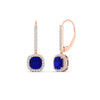 Load image into Gallery viewer, 1-carat-cushion-sapphire-halo-lever-back-earrings-in-rose-gold-FDEAR11235CUGSABL-1.00CT-NL-RG