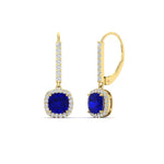 Load image into Gallery viewer, 1-carat-cushion-sapphire-halo-lever-back-earrings-in-yellow-gold-FDEAR11235CUGSABL-1.00CT-NL-YG