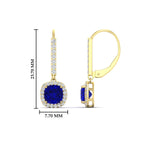 Load image into Gallery viewer, 1-carat-cushion-sapphire-halo-lever-back-earrings-in-yellow-gold-FDEAR11235CUGSABLANGLE1-1.00CT-NL-YG-HW