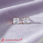 Load image into Gallery viewer, 1-carat-diamond-asscher-cut-stud-earring-in-rose-gold-fdear10411as-fancy-nl-rg