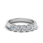 Load image into Gallery viewer, 1-carat-diamond-cushion-5-stone-band-in-white-gold-FD8008CUB-1CT-NL-WG.jpg