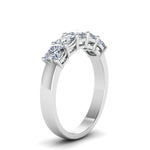 Load image into Gallery viewer, 1-carat-diamond-cushion-5-stone-band-in-white-gold-FD8008CUB-1CT-NL-WG.jpg