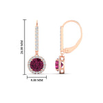 Load image into Gallery viewer, 1-carat-diamond-cute-dangle-halo-round-pink-sapphire-earrings-in-rose-gold-FDEAR11235ROGSADRPI-1.00-CT-NL-RG.jpg